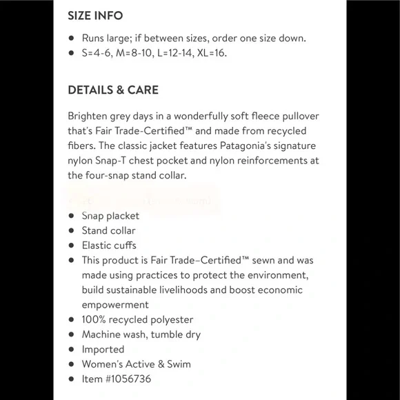 Patagonia Synchilla Green Fleece snap Pullover S - Picture 12 of 12